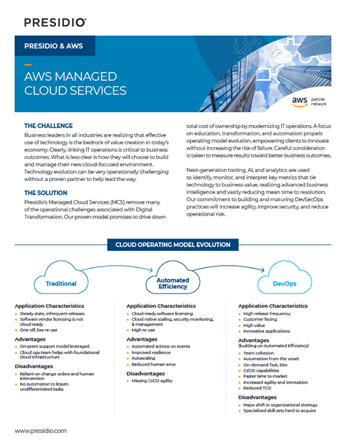 Presidio & AWS Managed Cloud Services