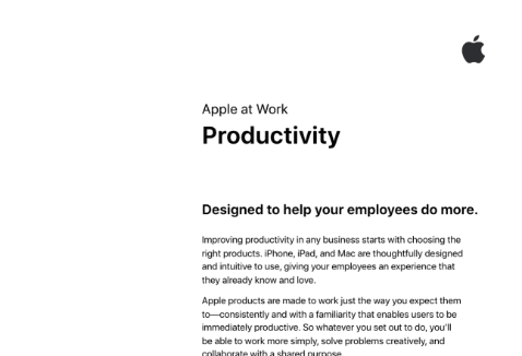 APPLE AT WORK: PRODUCTIVITY