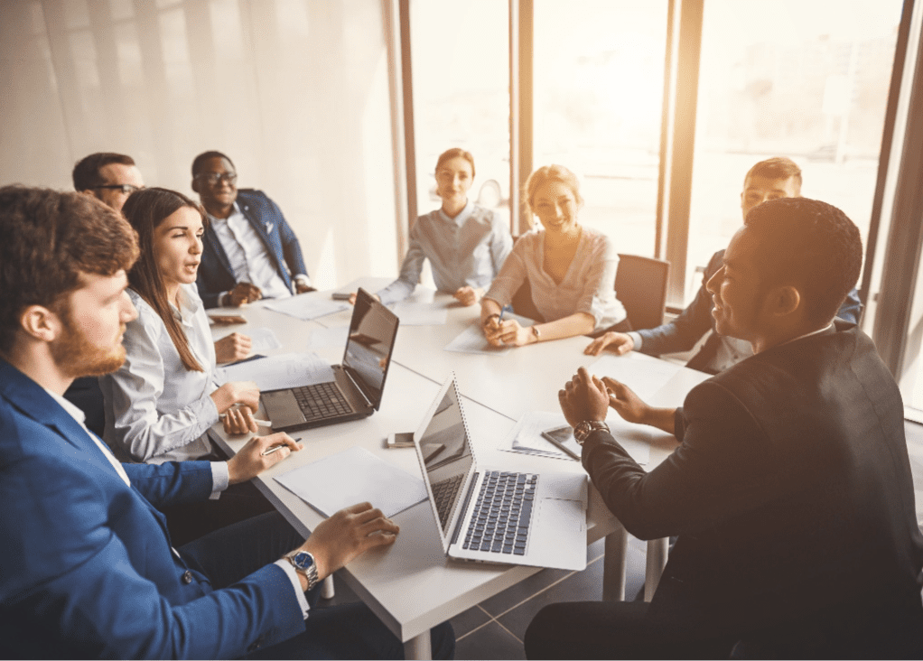 Group of IT professionals inside conference room