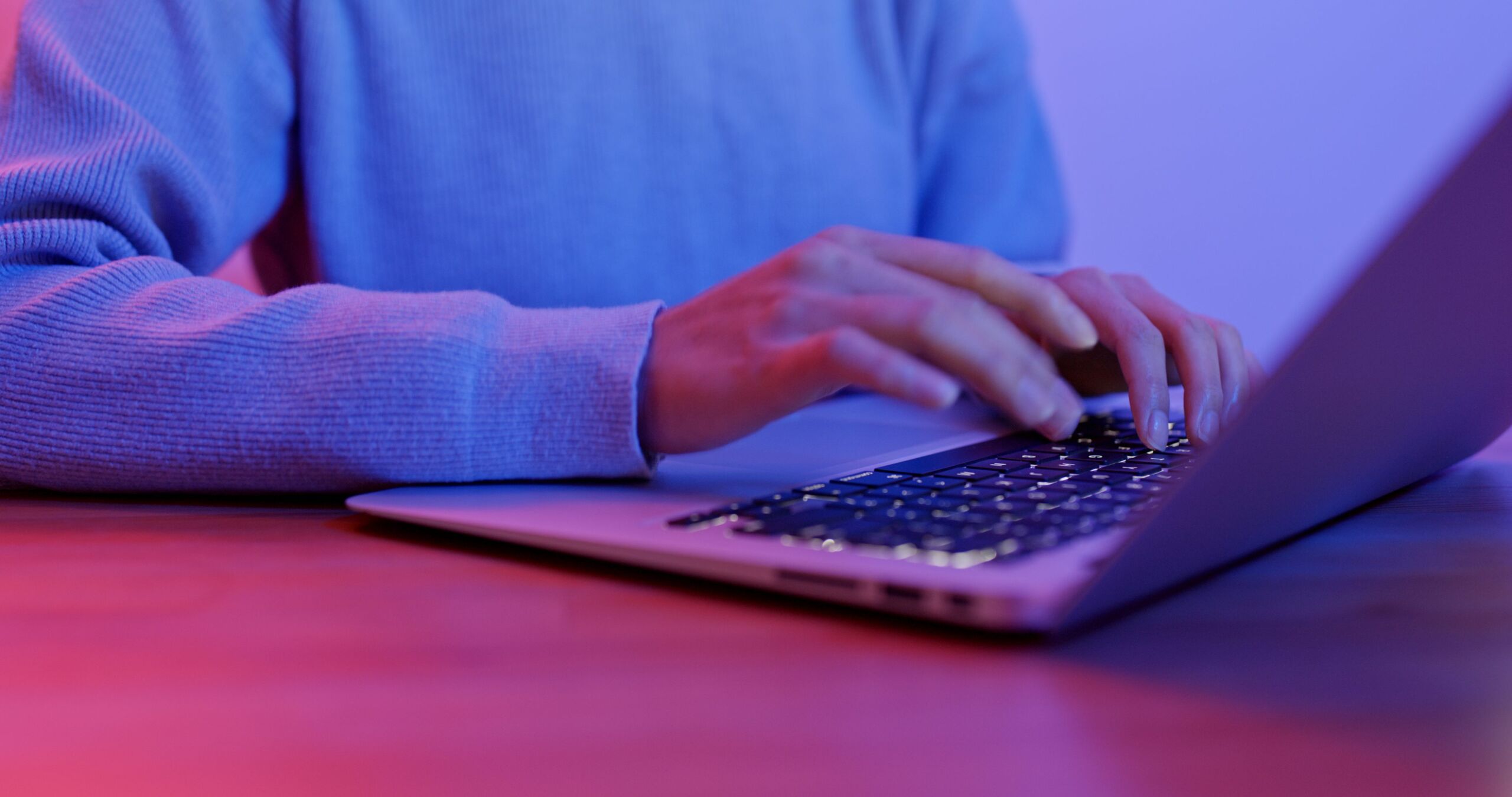 Woman type on laptop computer