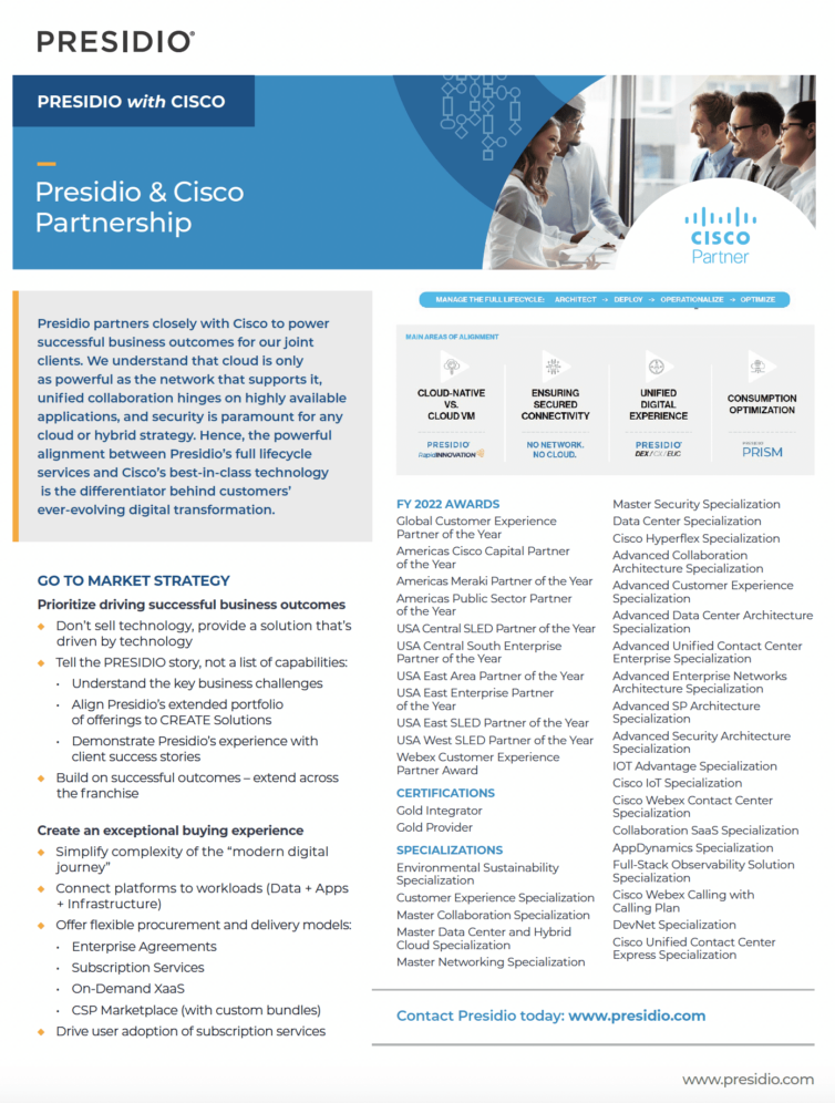 Presidio and Cisco Partnership