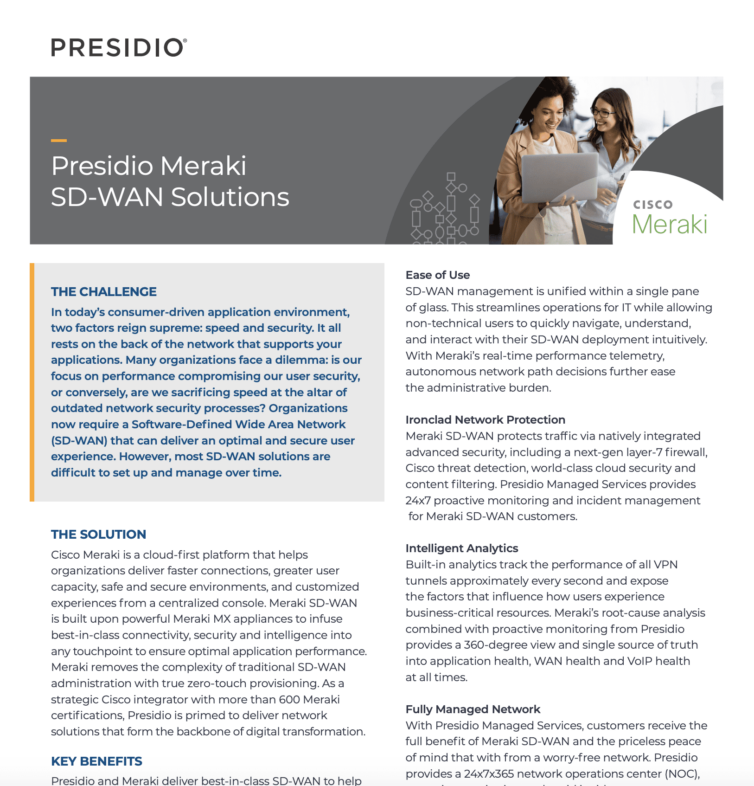 Presidio Meraki SD-WAN Solutions