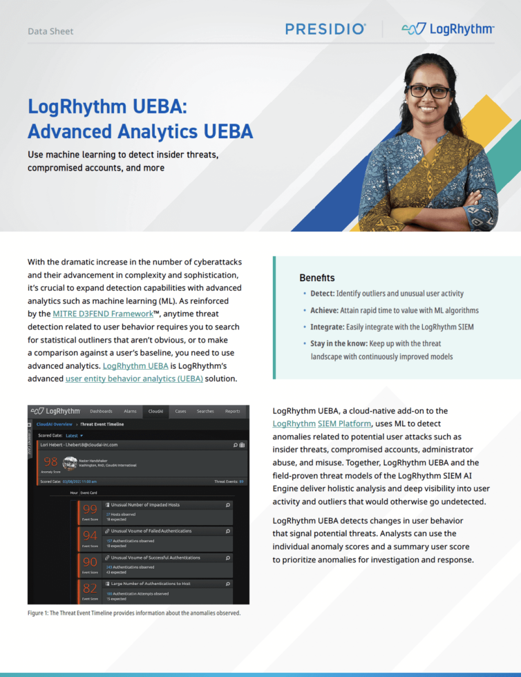 LogRhythm UEBA: Advanced Analytics UEBA