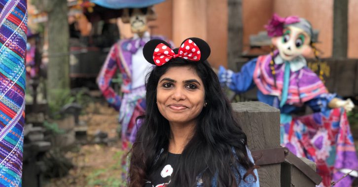 Renukha L. Wearing Minnie Ears at Disney