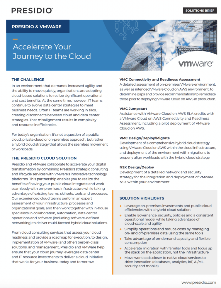 Accelerate Your Journey to the Cloud