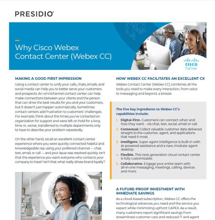 Why Cisco Webex Contact Center (Webex CC)