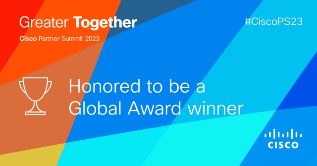 Presidio awarded Commercial Partner of the Year 2023 By Cisco at the Cisco Partner Summit 2023