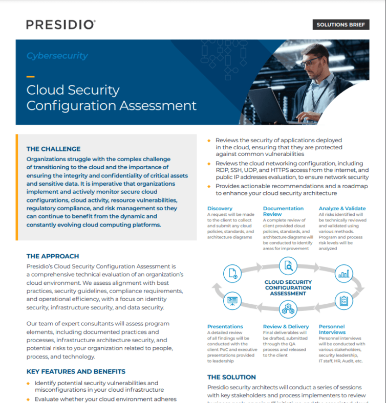 Solution Brief Presidio Cloud Security Configuration Assessment