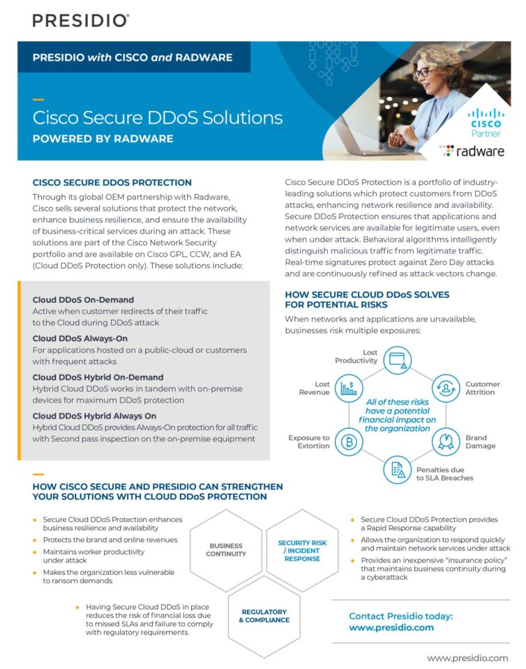 Cisco Secure DDoS Solutions POWERED BY RADWARE