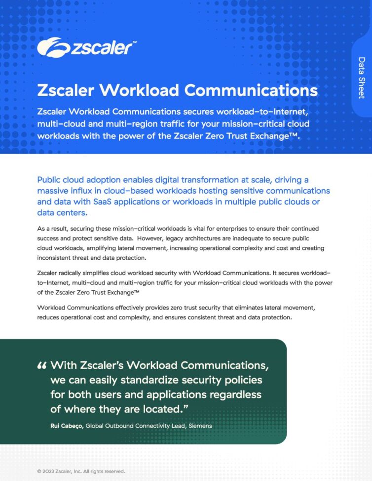 Zscaler Workload Communications