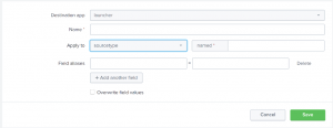 Figure 1 - Field Alias from Splunk Web