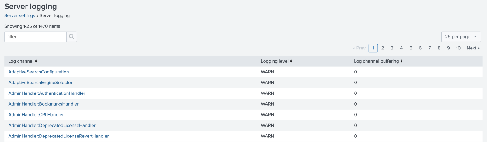 Log Settings in Splunk 9