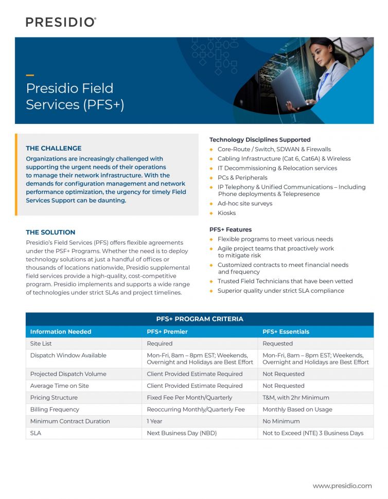 Presidio Field Services PLUS