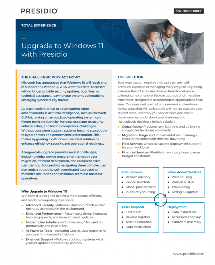 Upgrade to Windows 11 with Presidio