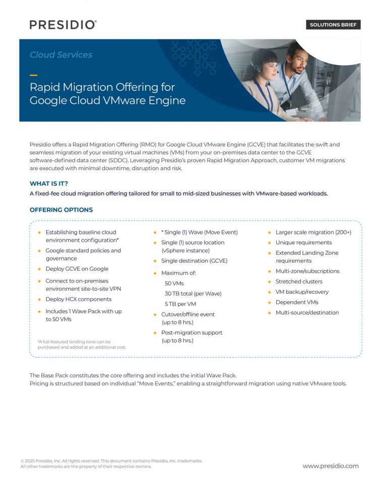 Rapid Migration Offering for Google Cloud VMware Engine