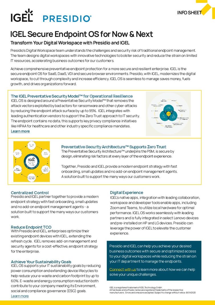 IGEL Secure Endpoint OS for Now & Next
