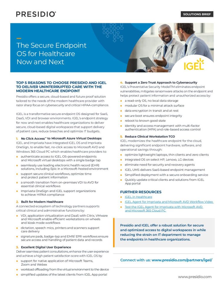 The Secure Endpoint OS for Healthcare Now and Next
