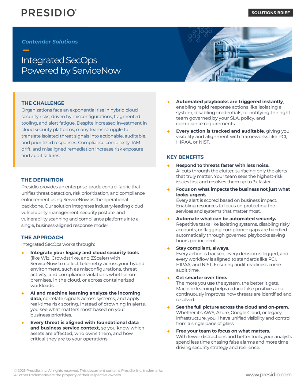 Integrated SecOps Powered by Service Now - Presidio