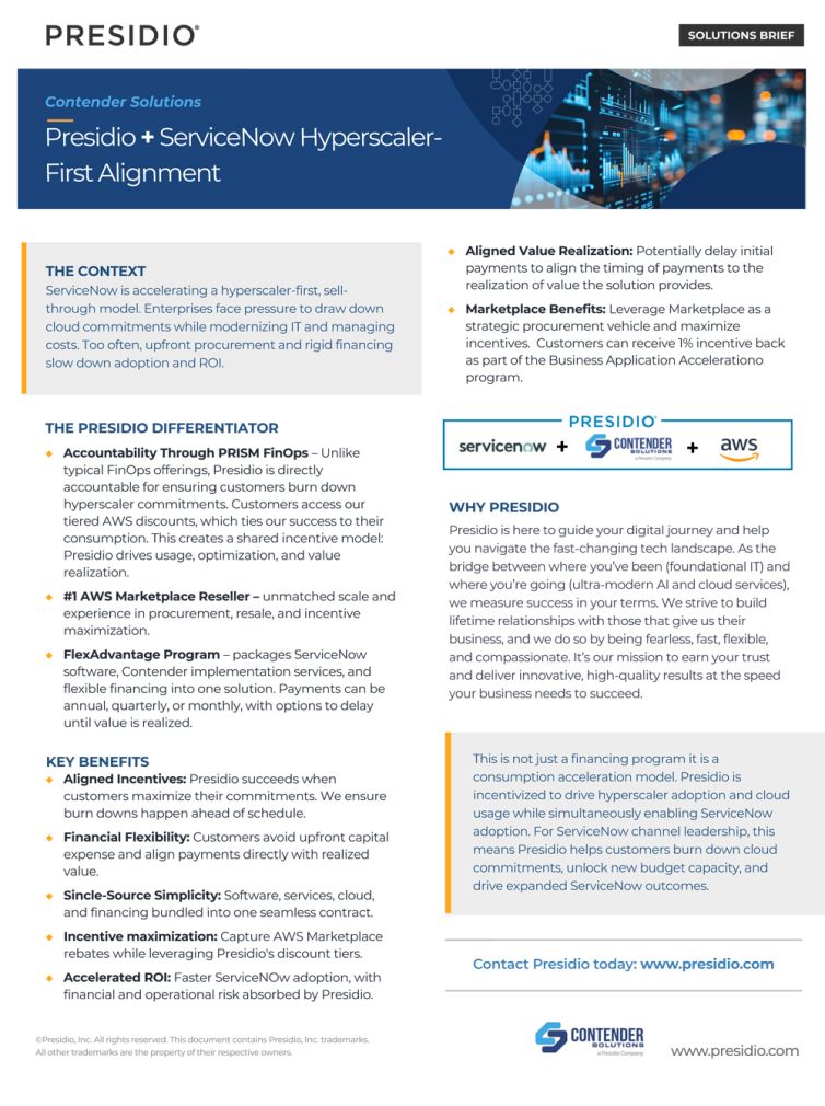 Presidio+ServiceNow Hyperscaler First Alignment