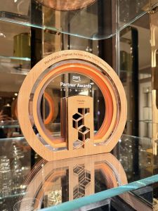 Photo of the AWS Marketplace Partner of the Year award.