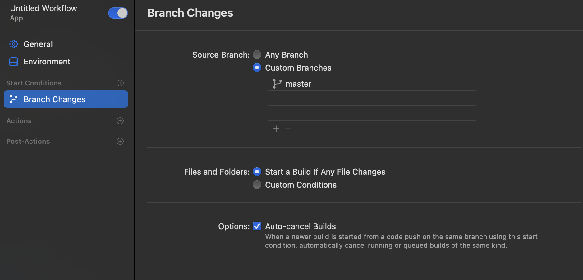 Define build triggers (push, PR, manual).