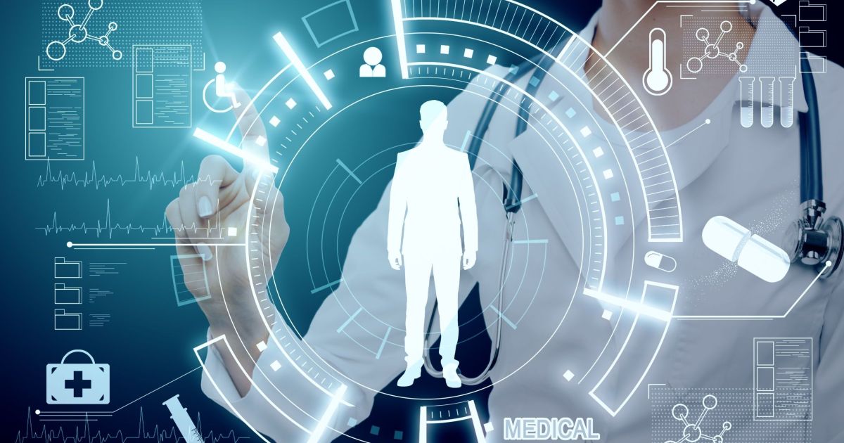 Healthcare worker using technology dashboard