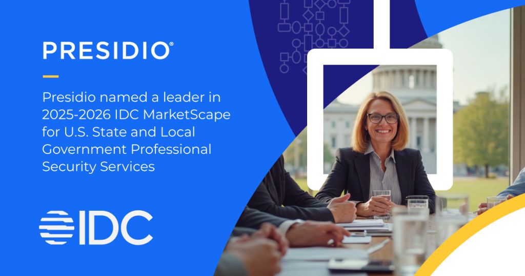 Presidio named Leader in the IDC MarketScape: U.S. State and Local Government (SLG) Professional Security Services