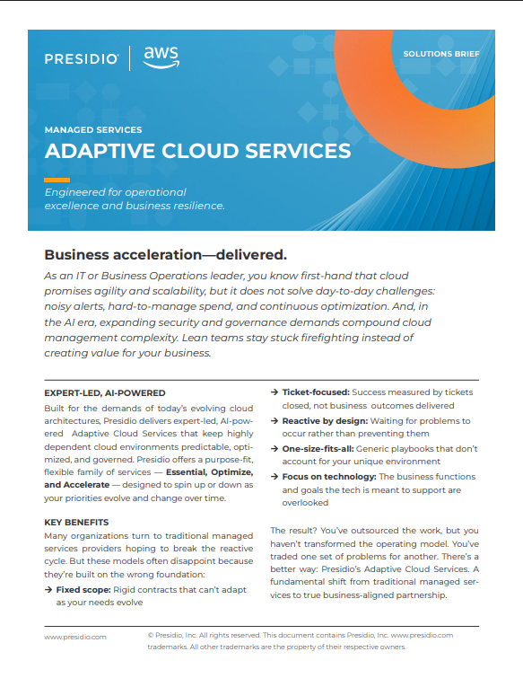 AWS Presidio Adaptive Cloud Services Solution Brief