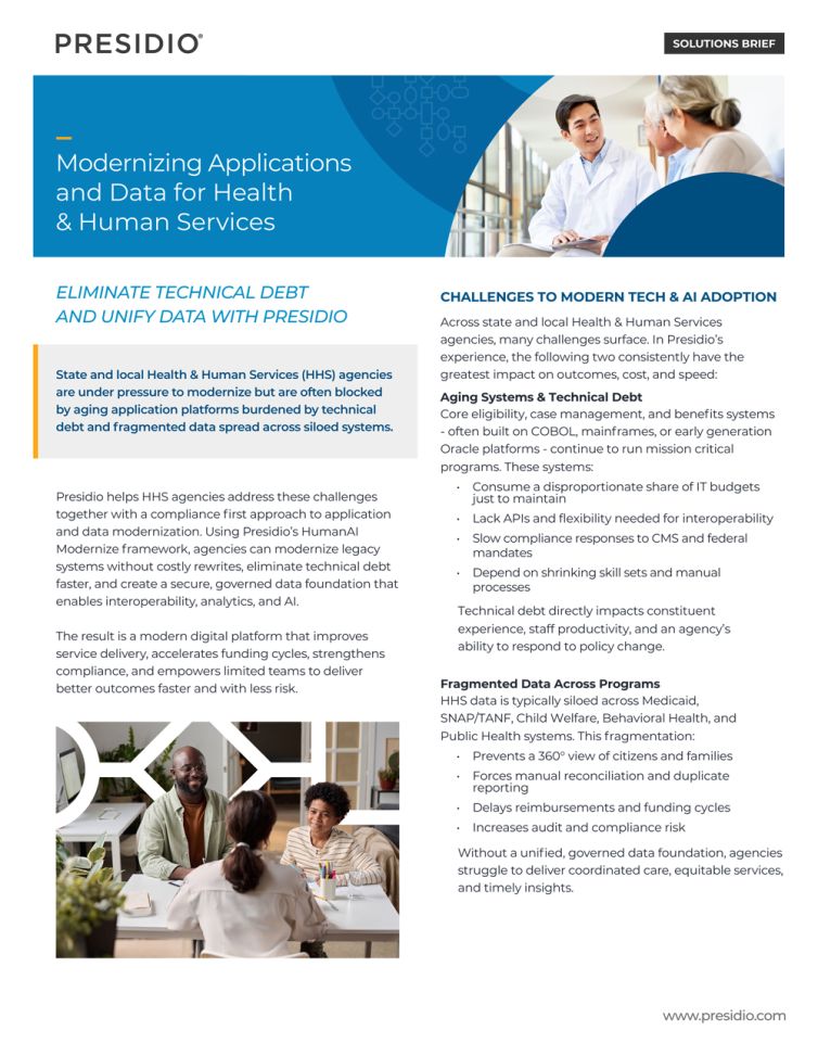Modernizing Applications and Data for Health & Human Services