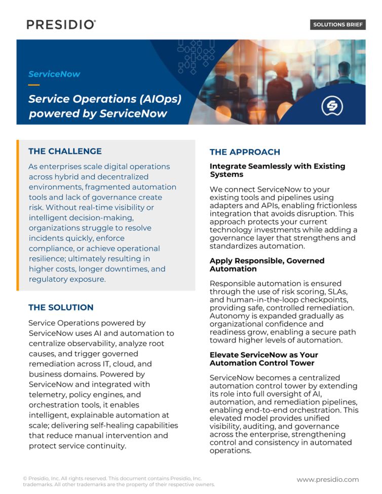 Service Operations (AIOps) powered by ServiceNow