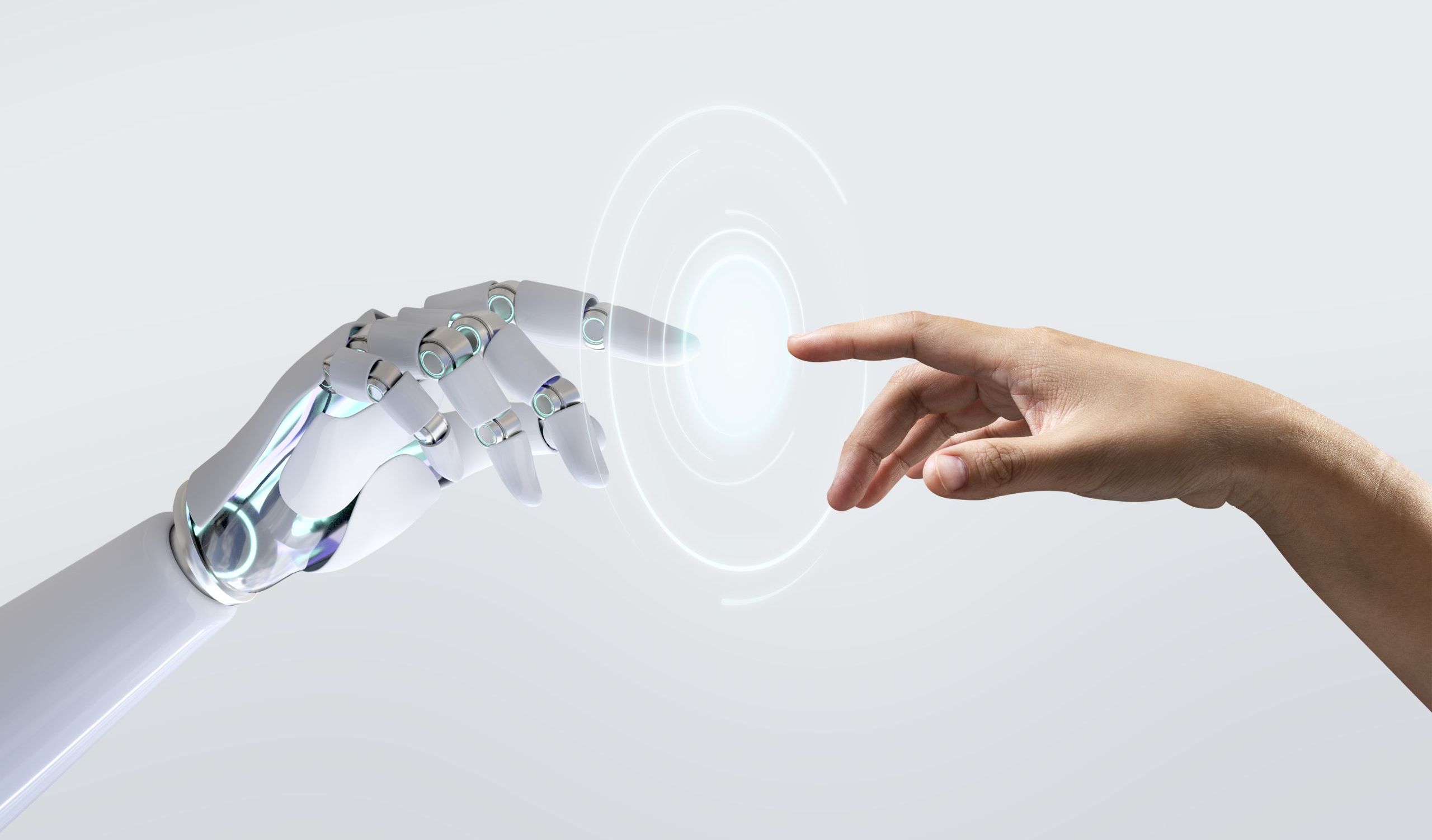 Technology meets humanity background, modern remake of The Creat