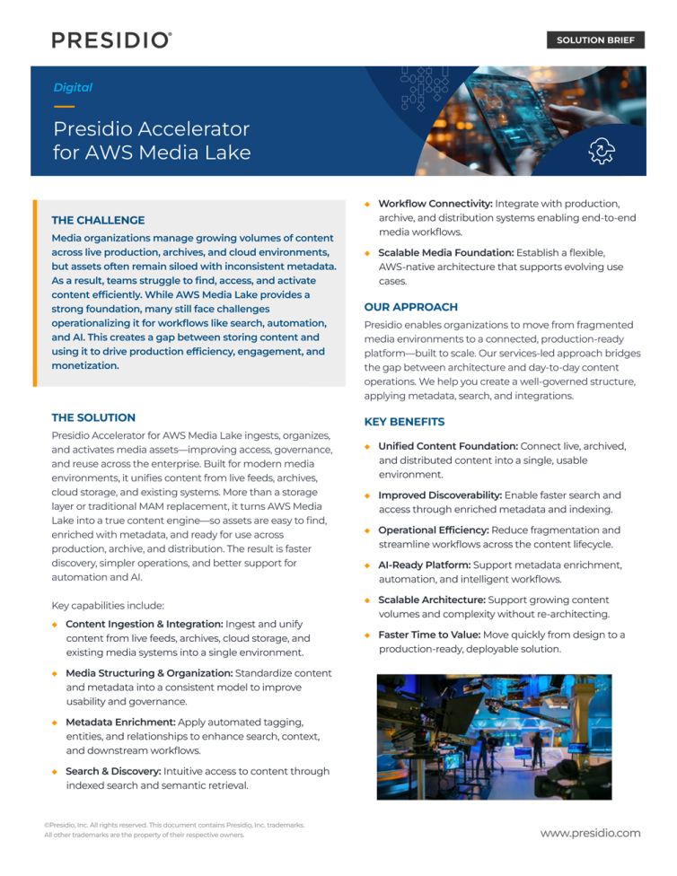 Presidio Accelerator for AWS Media Lake