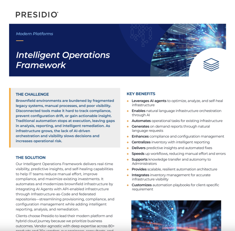 Intelligent Operations Framework