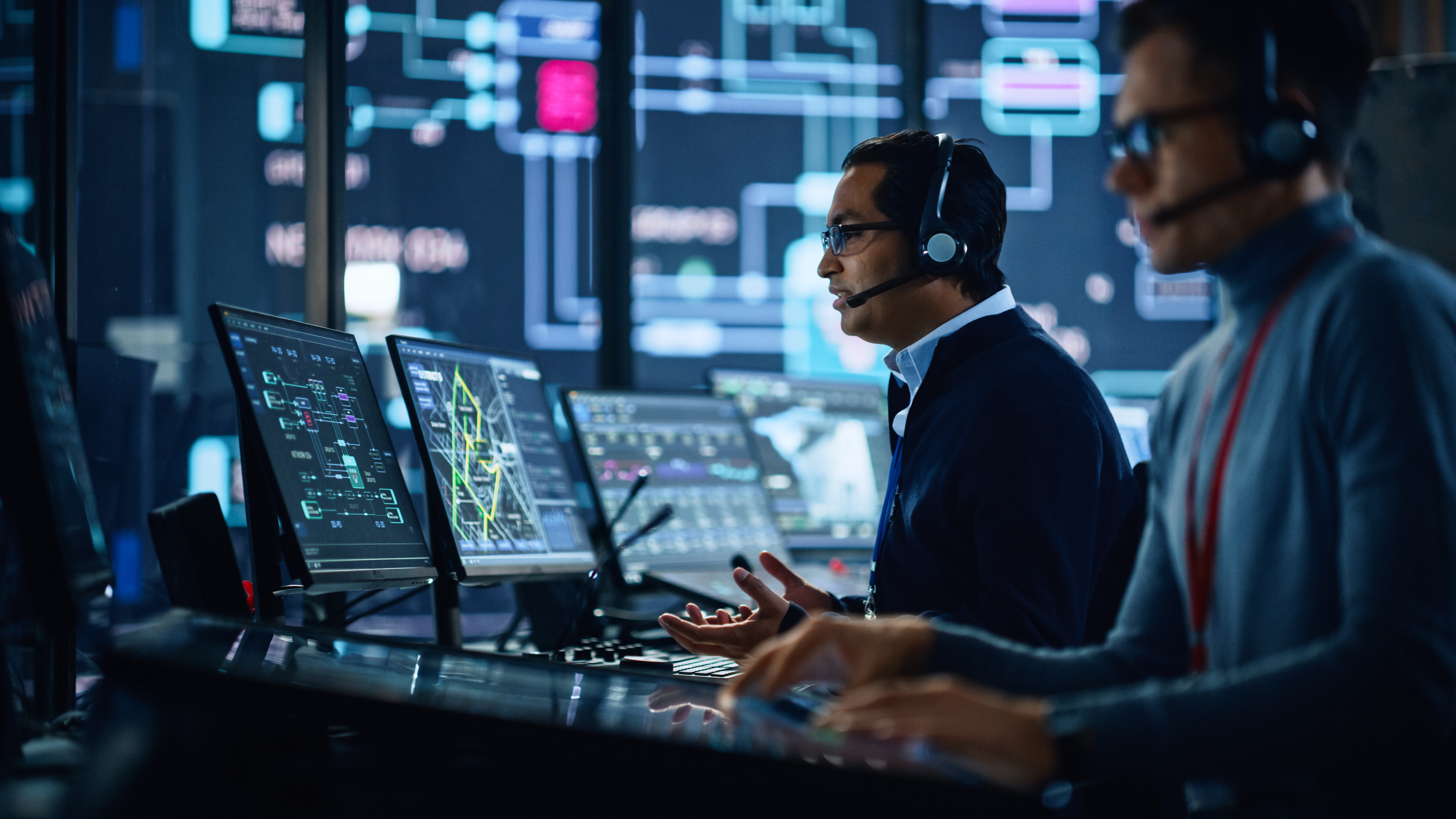 Portrait of Professional IT Technical Support Specialist Working