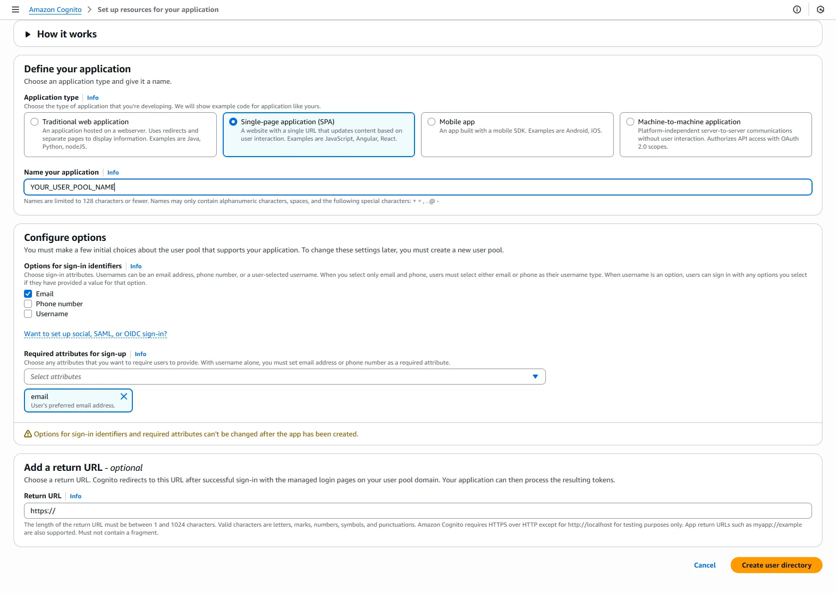 AWS — User Pool — Default