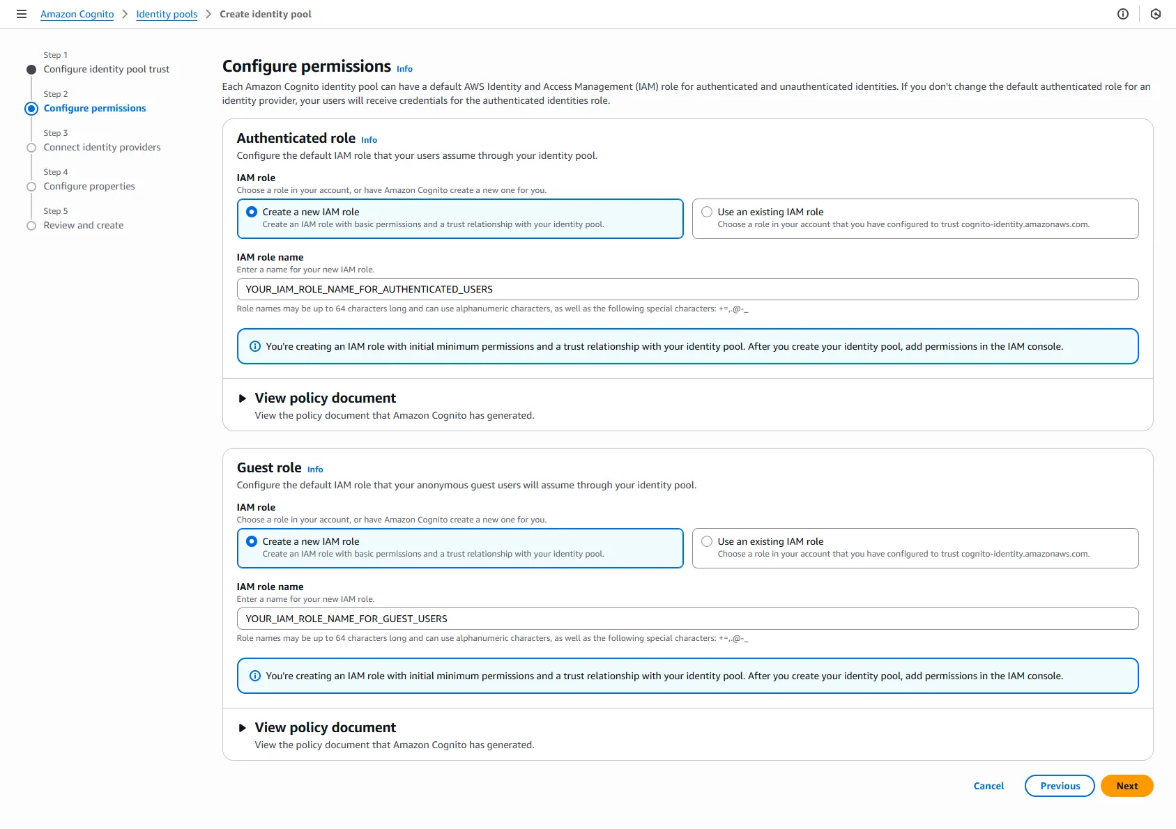 AWS — Identity Pool — Step 2