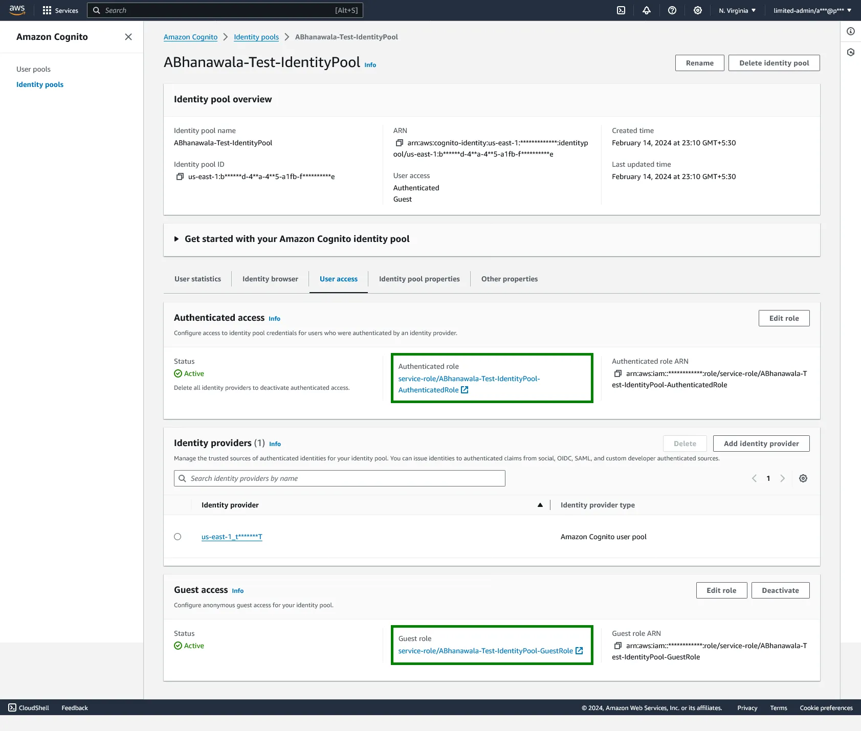 [Example] AWS Cognito Identity Pool User Access