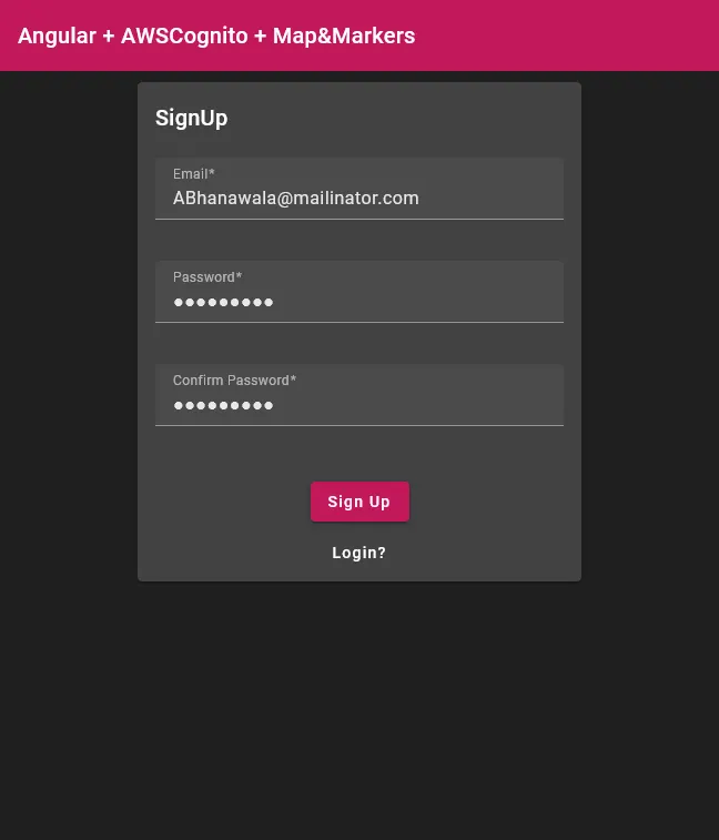 Sign Up Page