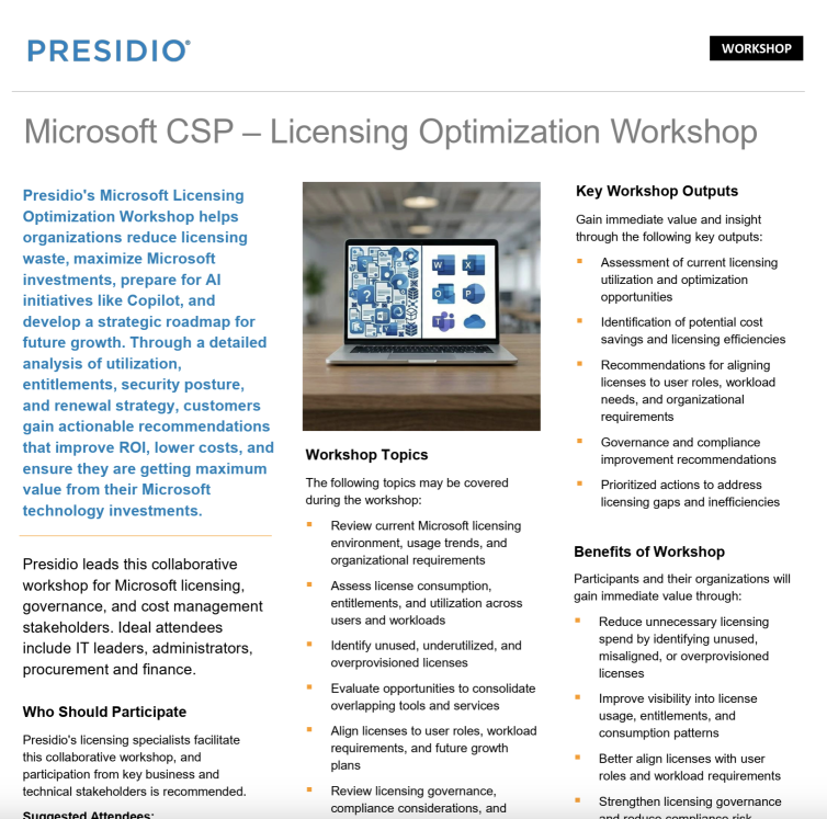 Microsoft CSP – Licensing Optimization Workshop