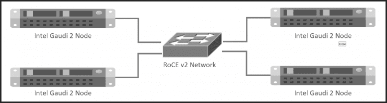 Intel Gaudi 2 node cluster on Denvr Cloud network configuration