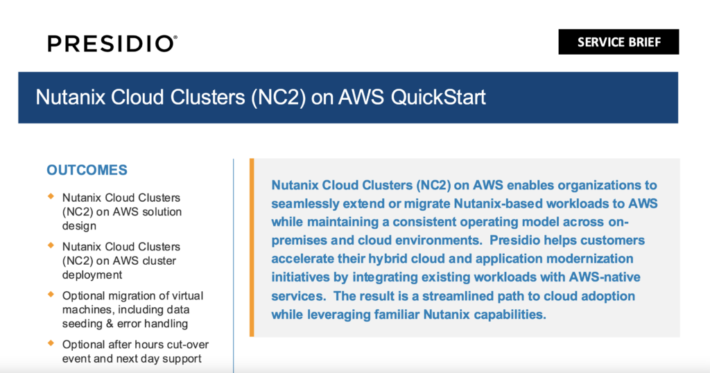 Nutanix Cloud Clusters on AWS QuickStart