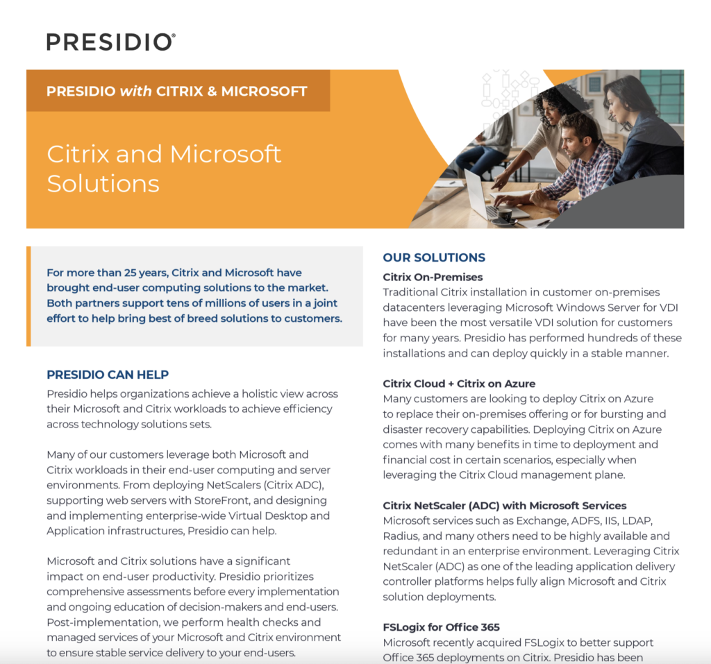 Citrix and Microsoft Solutions