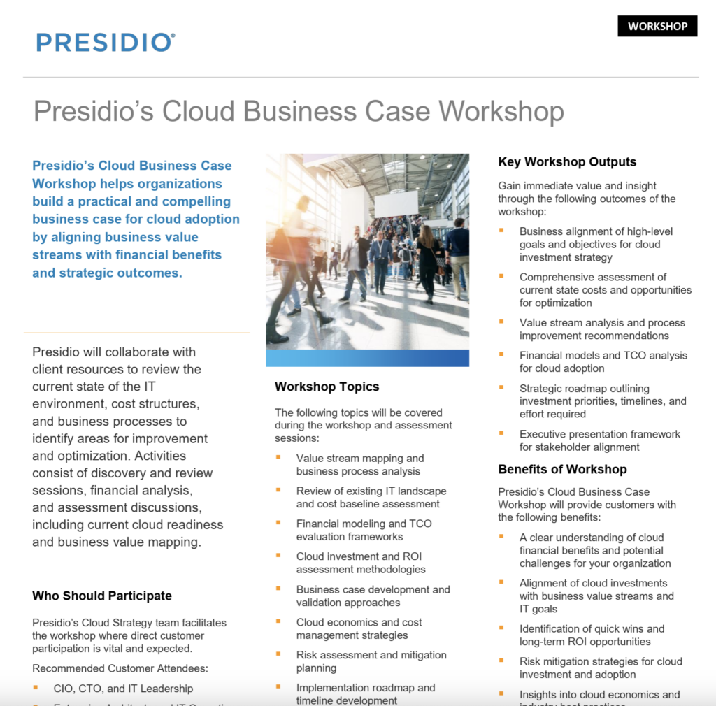 cloud business case workshop