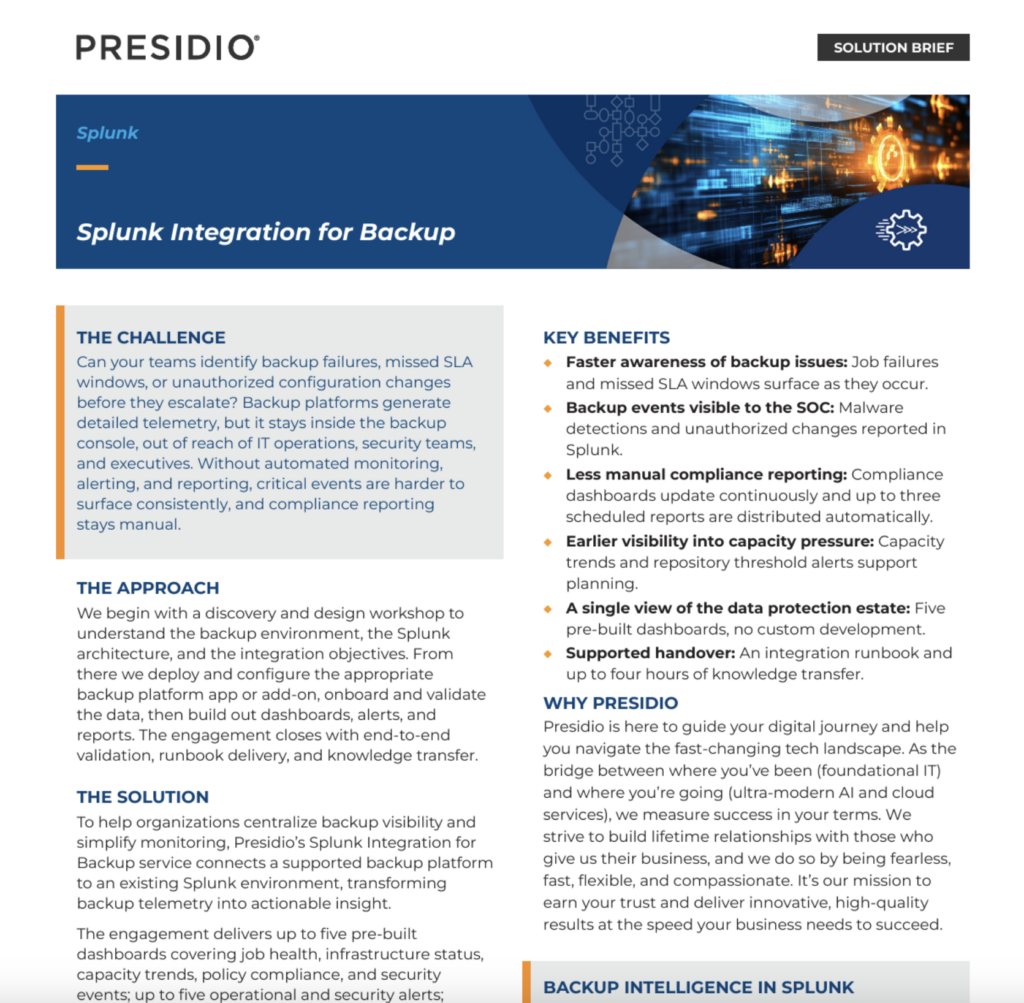 splunk integration for backup