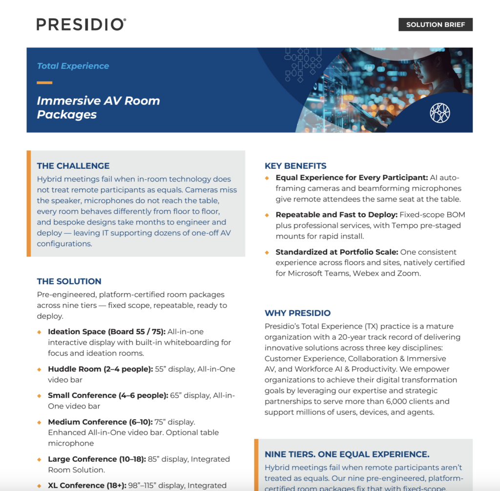 Immersive AV Room Packages