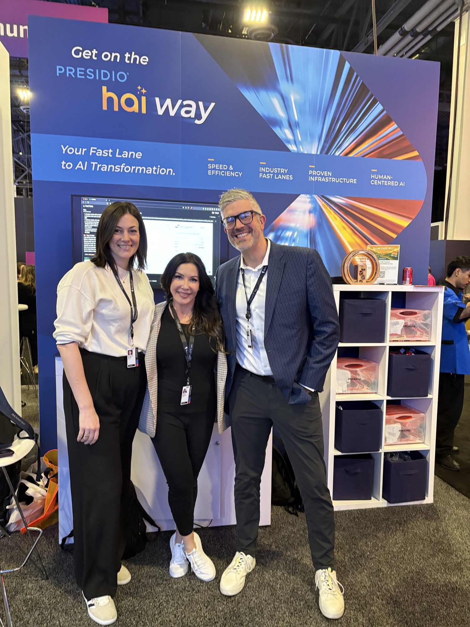 Industry specialists at the Presidio booth