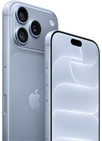 iPhone, glacier colour (light blue), back view showing Ceramic Shield, triple camera system