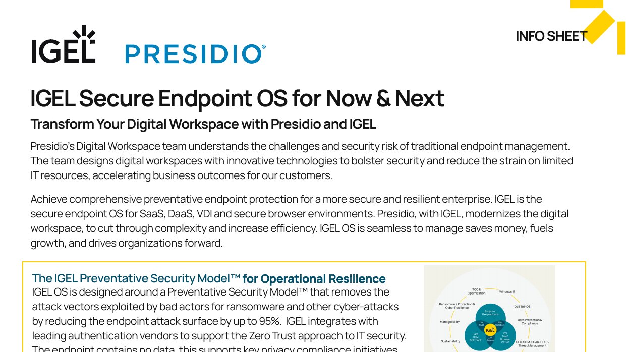 IGEL PresidioPartnership Info Sheet092025