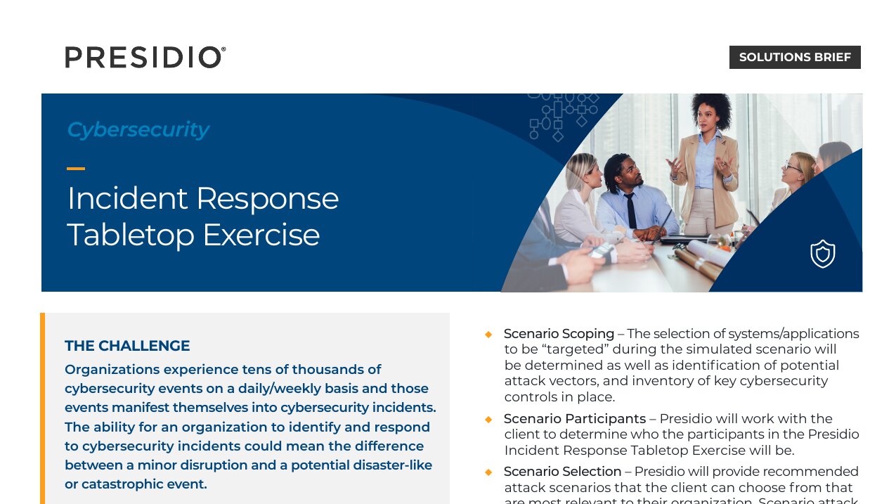 Incident Response Tabletop Exercise Brief