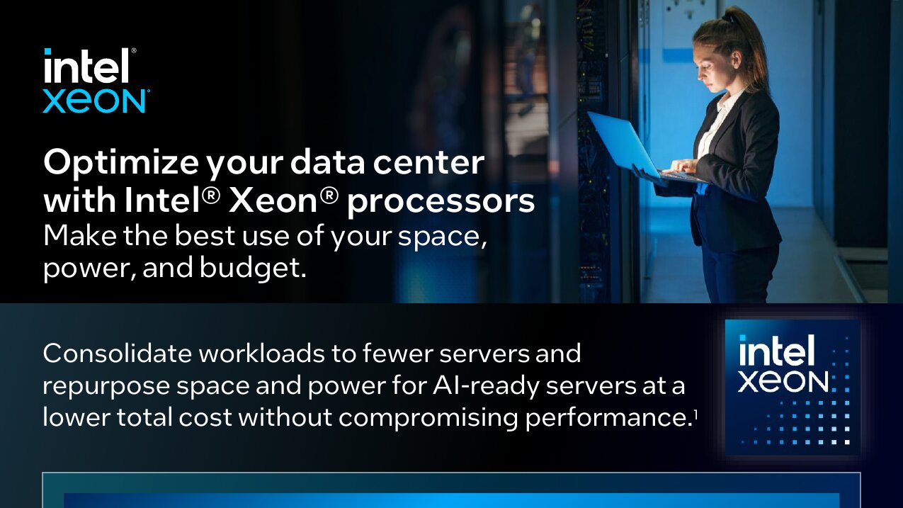 Optimize your data center with Intel Xeon for TCO savings infographic